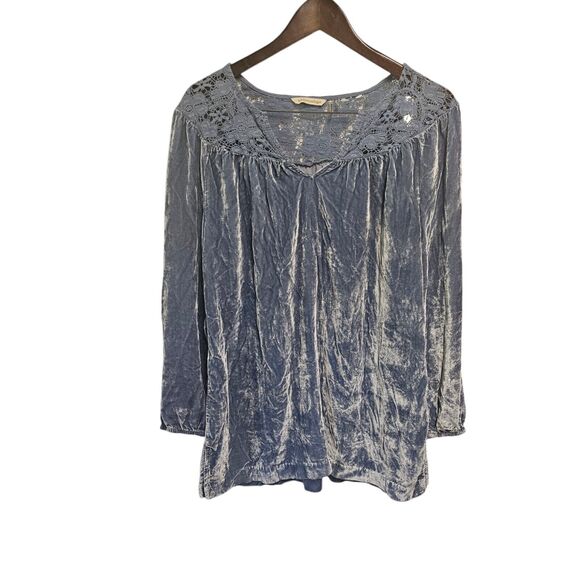 Soft Surroundings Tops - SOFT SURROUNDINGS Baby Doll Tunic Purple Velvet Silk Blend‎ MEDIUM